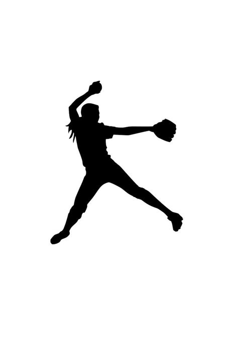 fastpitch softball pitcher silhouette